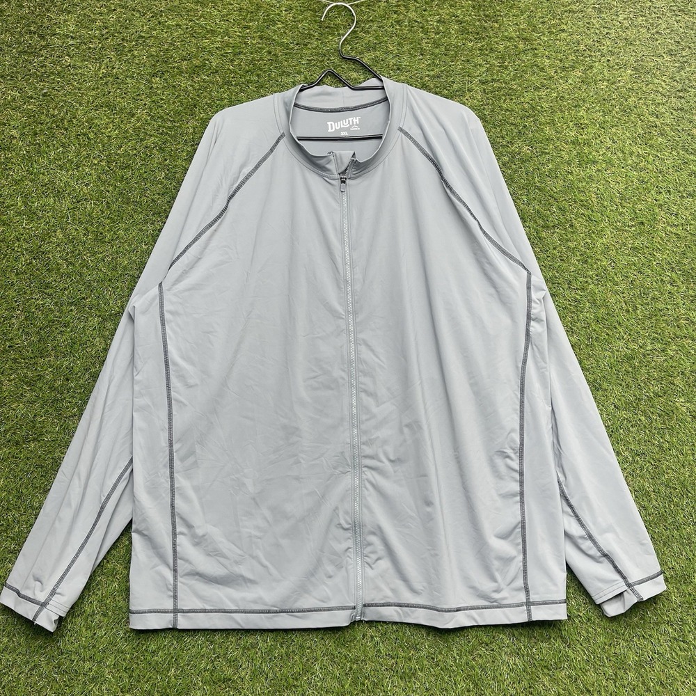 Duluth Suit Up Full Zip Rashguard Shirt Mens 3XL Long Sleeve Gray UPF 50 Swim